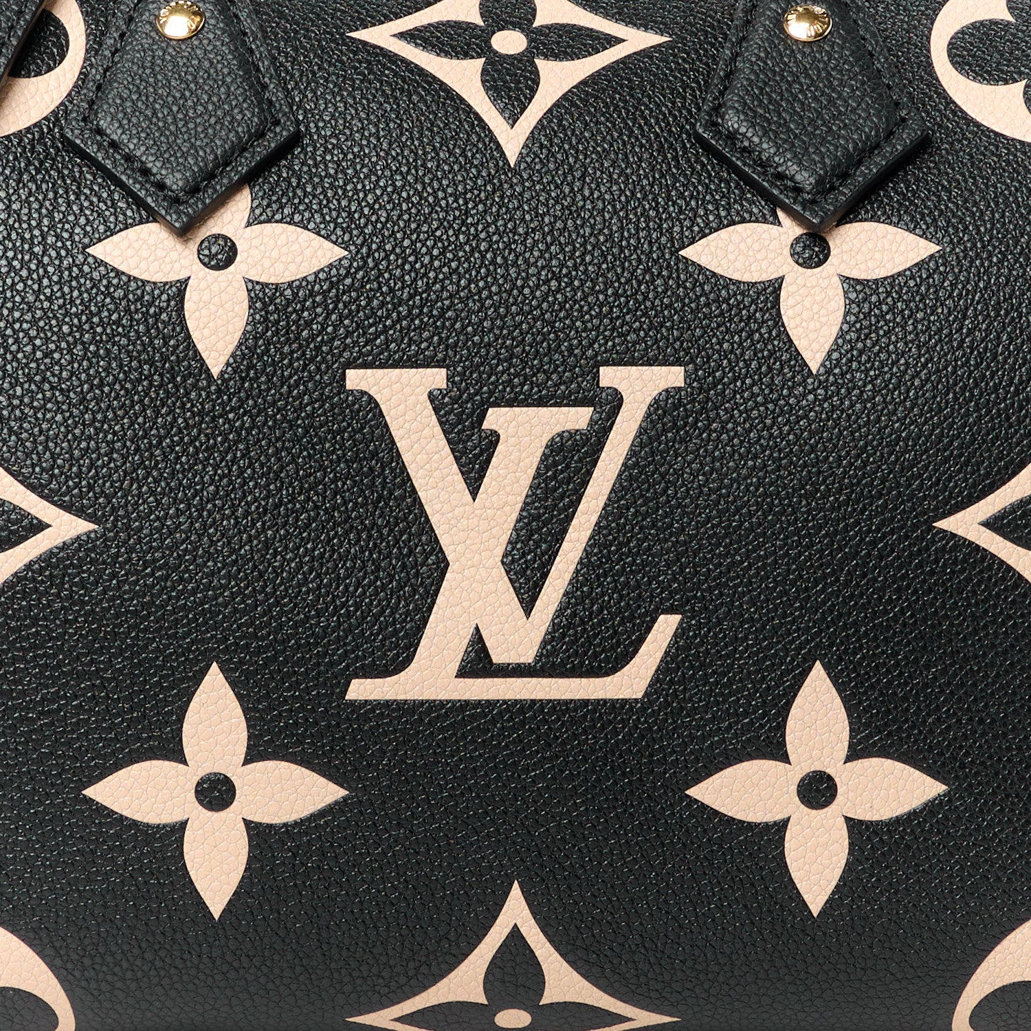 Louis Vuitton Empreinte Monogram Giant Speedy Bandouliere 25 Black Beige 11 of 13