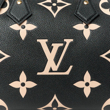 Louis Vuitton Empreinte Monogram Giant Speedy Bandouliere 25 Black Beige 11 of 13