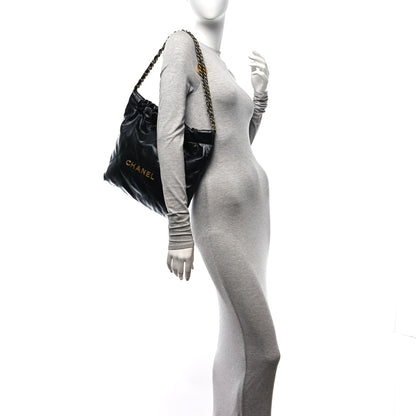 Chanel Shiny Calfskin Quilted Small Chanel 22 Black 2 of 11