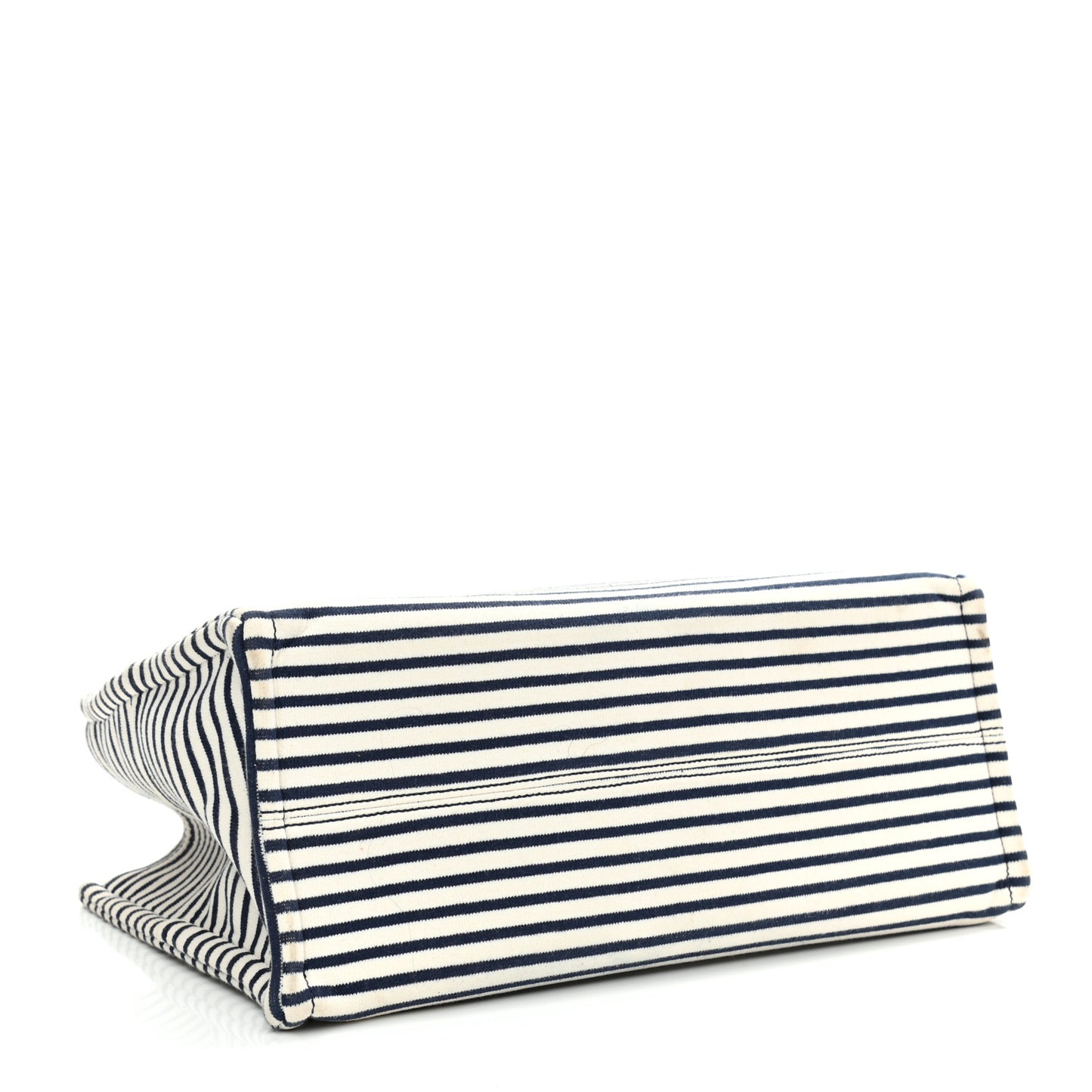 Canvas Calfskin Striped Triomphe Cabas Brown