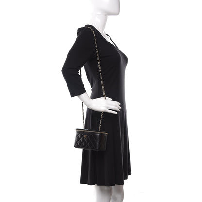 Chanel Lambskin Quilted Small Vanity Case With Chain Black 2 of 10