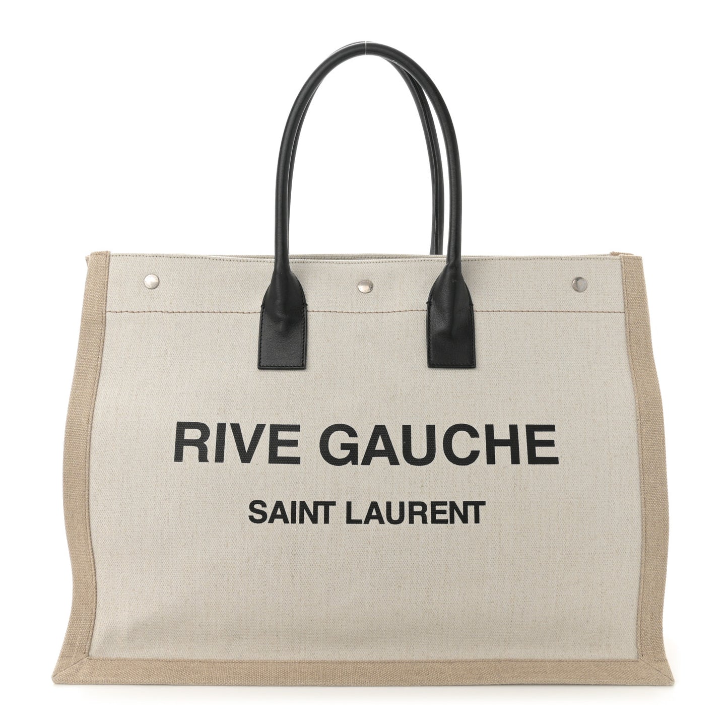Linen Calfskin Rive Gauche Tote Optic White
