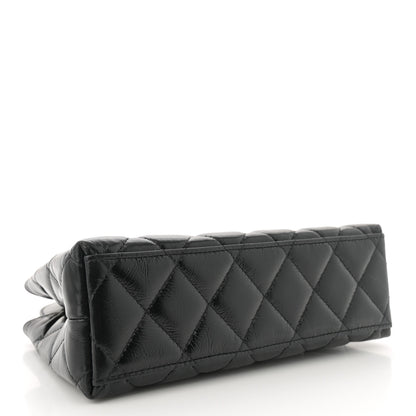 Chanel Shiny Aged Calfskin Quilted Nano Kelly Shopper Black 4 of 11
