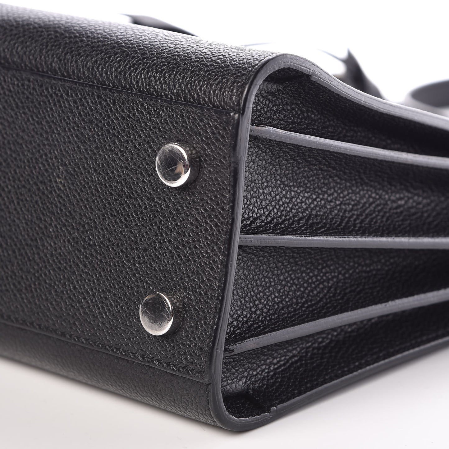 Grained Calfskin Nano Sac De Jour Black