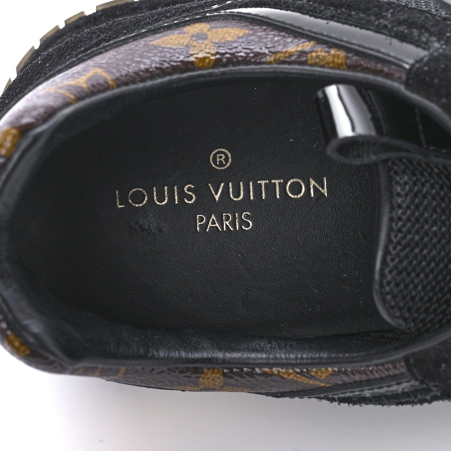 Louis Vuitton Suede Monogram Run Away Sneakers 36 Black 7 of 8