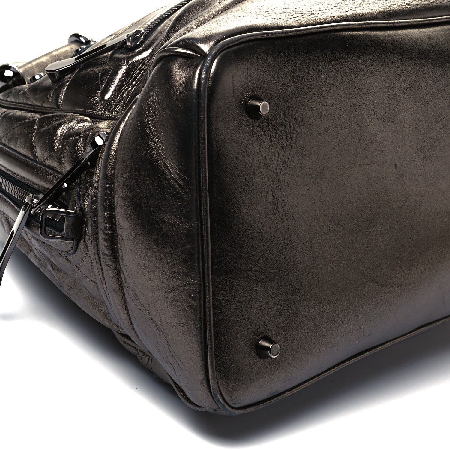 Burberry Metallic Patent House Check Sliced Large Manor Pewter 8 of 9