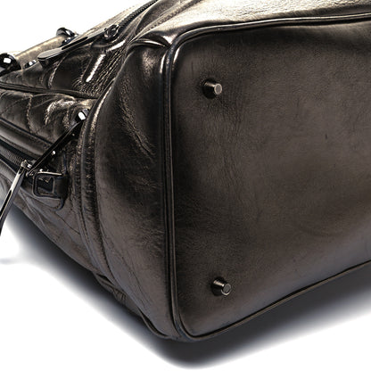 Burberry Metallic Patent House Check Sliced Large Manor Pewter 8 of 9