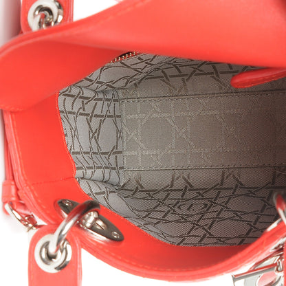 Christian Dior Lambskin Cannage Mini Lady Dior Vermillion 5 of 8