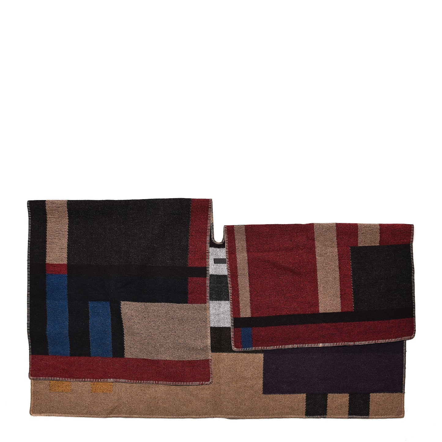 Wool Cashmere Mega Check Cape Scarf Scarf Multicolor