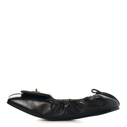 Chanel Lambskin CC Turnlock Ballerina Flats 39.5 Black 1 of 10