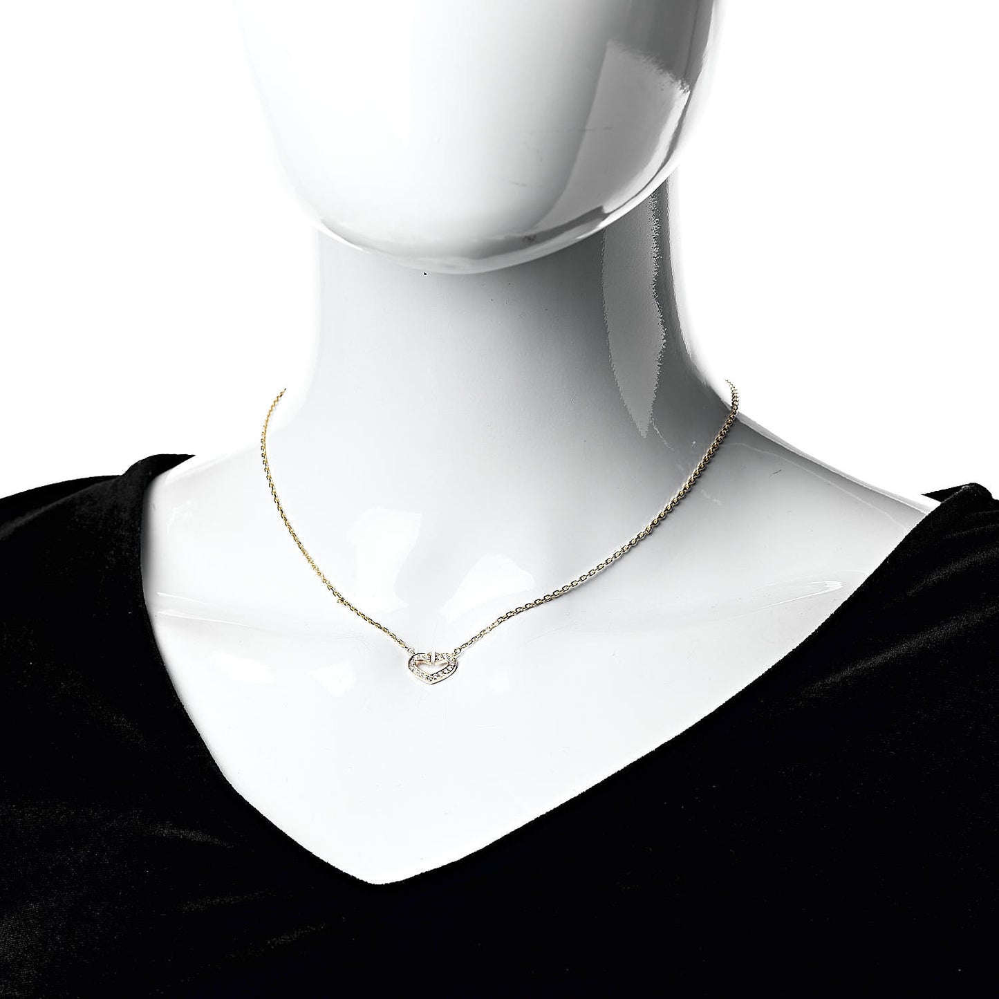 18K Yellow Gold Diamond Hearts And Symbols Pendant Necklace