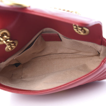 Gucci Calfskin Matelasse Mini GG Marmont Shoulder Bag Hibiscus Red 4 of 10