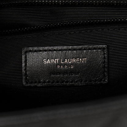 Saint Laurent Grain De Poudre Textured Mixed Matelasse Large Triquilt Monogram Monochrome Satchel Black 7 of 13