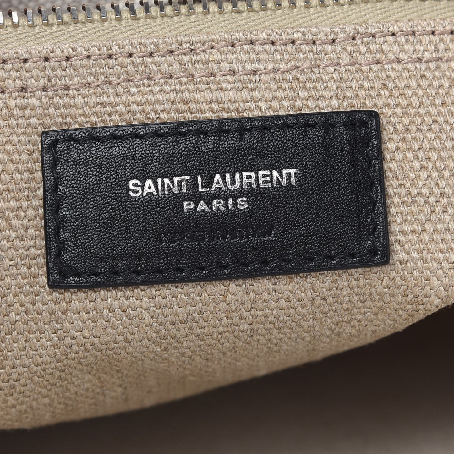 Linen Calfskin Small Rive Gauche Tote Optic White