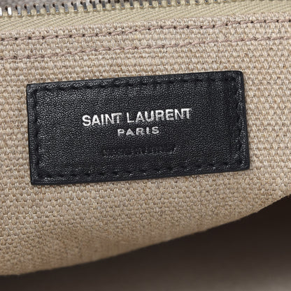 Saint Laurent Linen Calfskin Small Rive Gauche Tote Optic White 5 of 8