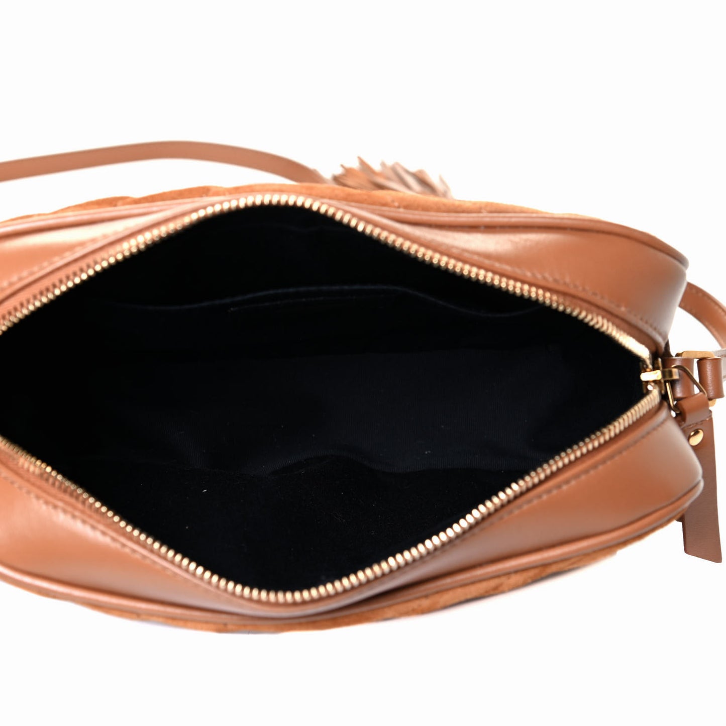 Suede Matelasse Monogram Lou Camera Bag Cinnamon