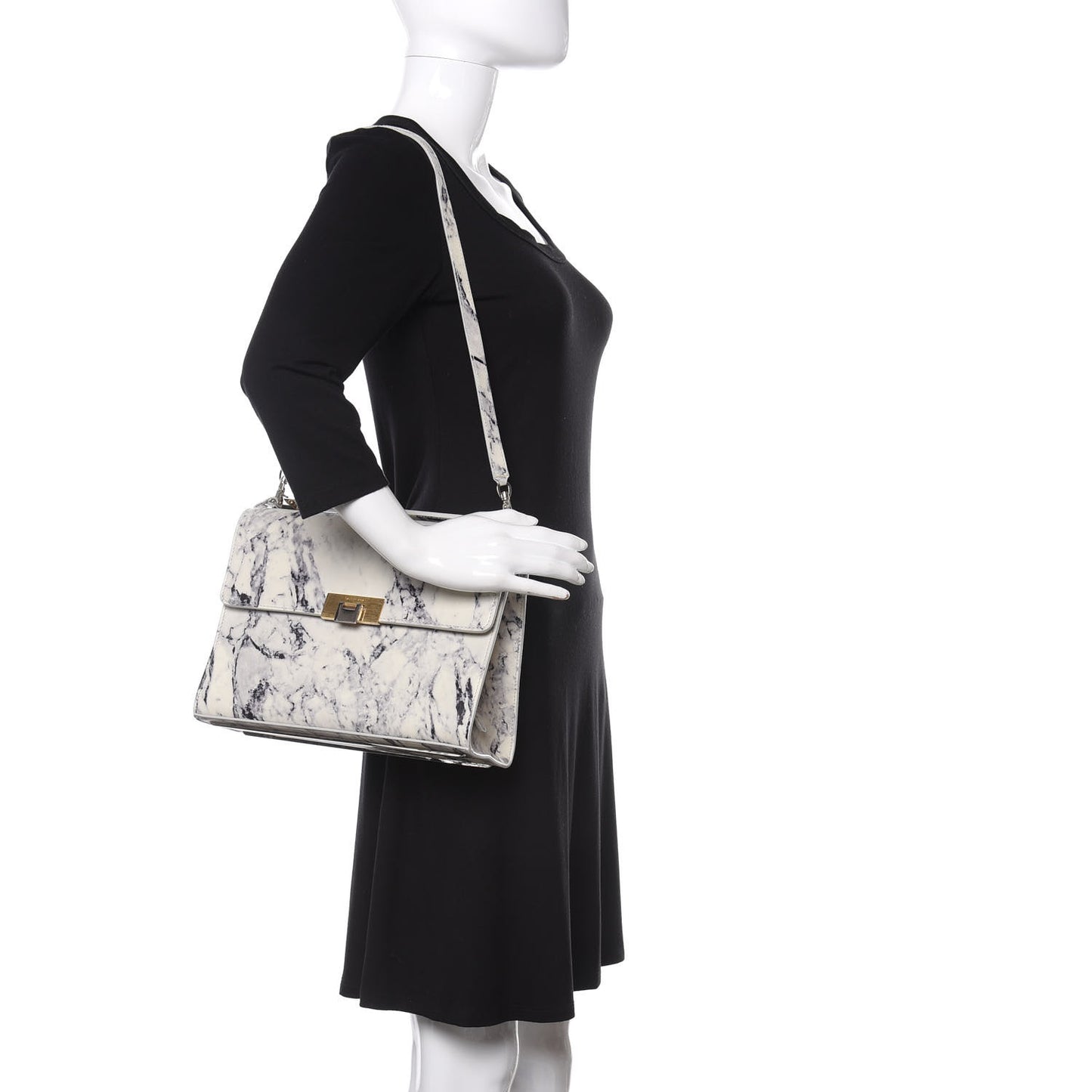 Veau Marbre Le Dix S New Cartable Briefcase Blanc Marbre Black