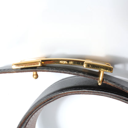 Hermes Box Courchevel 32mm H Belt 65 Black Gold 7 of 7