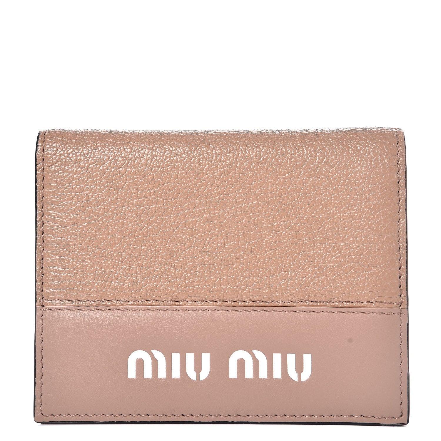 Miu Miu Goatskin Madras City Calf Compact Wallet Cammeo 1 of 8