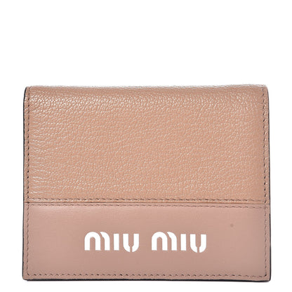 Miu Miu Goatskin Madras City Calf Compact Wallet Cammeo 1 of 8
