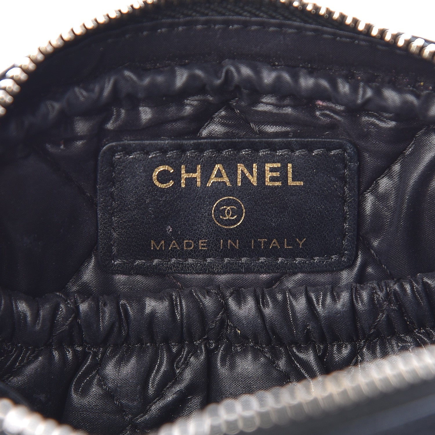 Chanel Lambskin Quilted Small Curvy Pouch Cosmetic Case Black 6 of 7