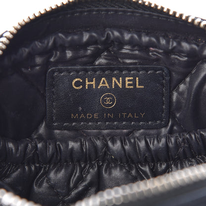 Chanel Lambskin Quilted Small Curvy Pouch Cosmetic Case Black 6 of 7