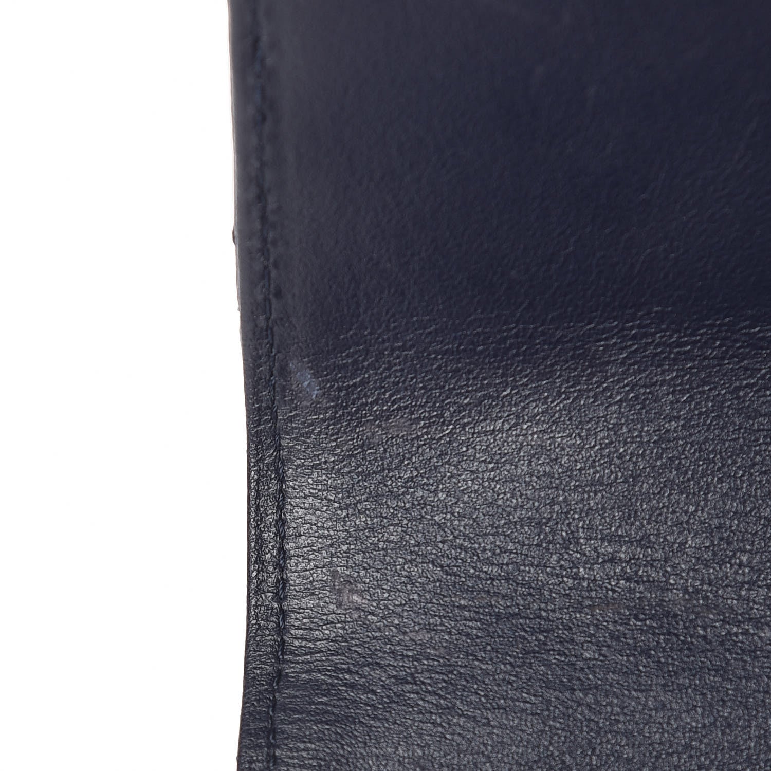 Chanel Letter Calfskin Embossed Quilted Large Gusset Flap Wallet Navy 13 of 15
