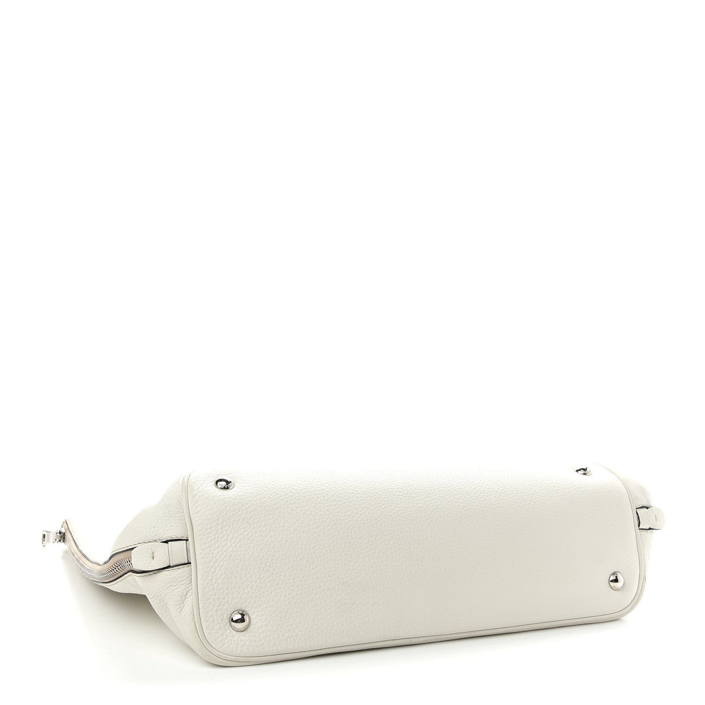 Vitello Daino Side Zip Tote Talco