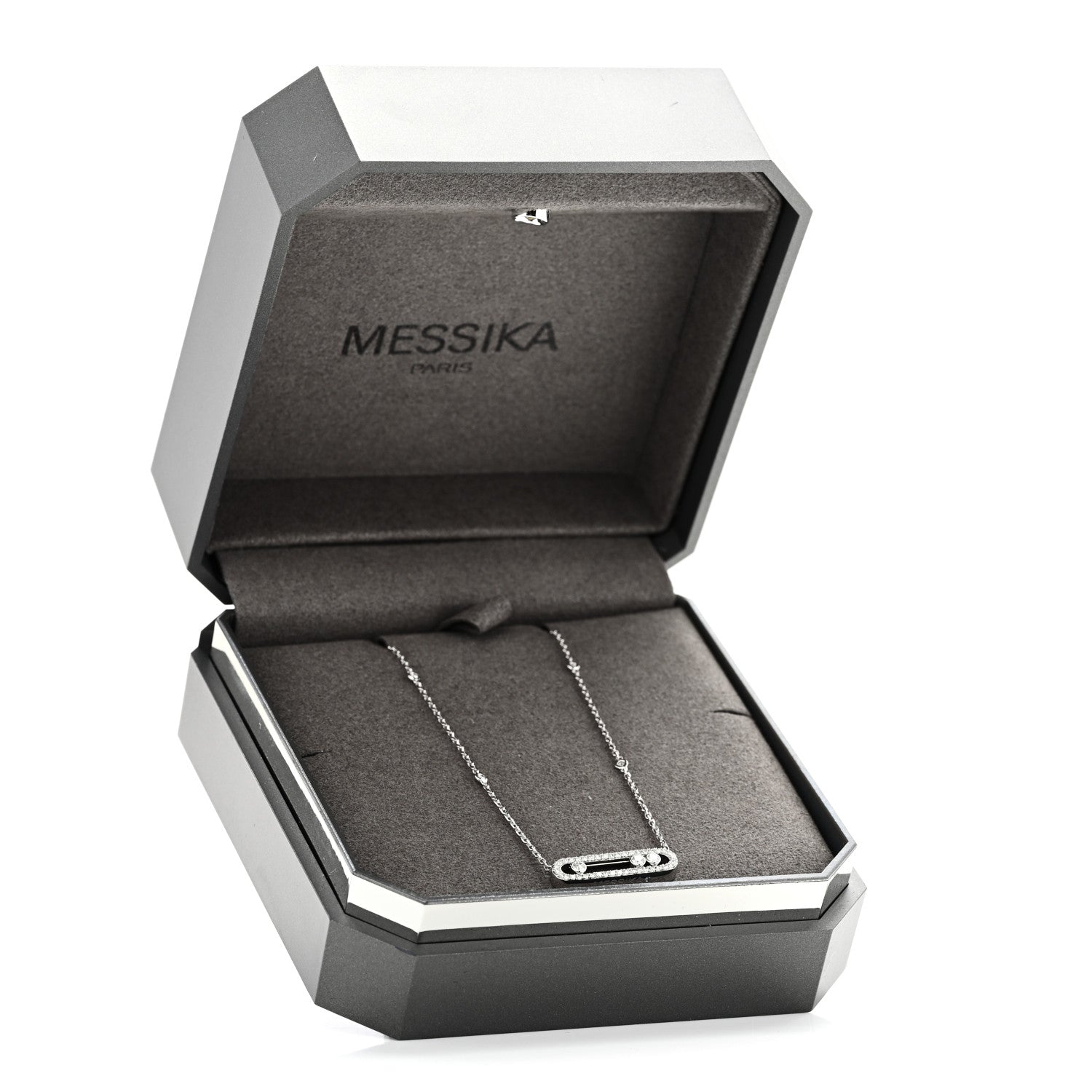 Messika 18K White Gold Diamond Baby Move Pave Necklace 6 of 6