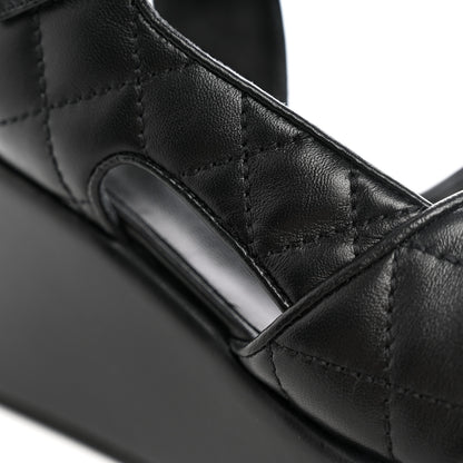 Chanel Lambskin Quilted CC Platform Sandals 39 Black 12 of 12