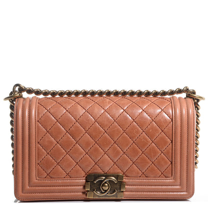Chanel Calfskin Quilted Medium Boy Flap Light Brown 1 of 9