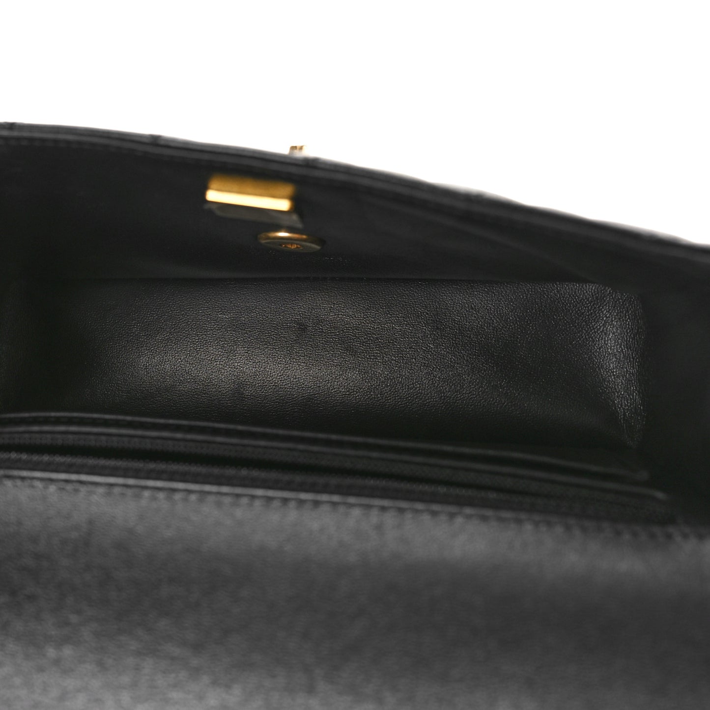 Lambskin Quilted Mini Strass On Top Flap Black