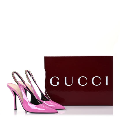 Gucci Patent Signoria Slingback Pumps 38 Pink 10 of 10