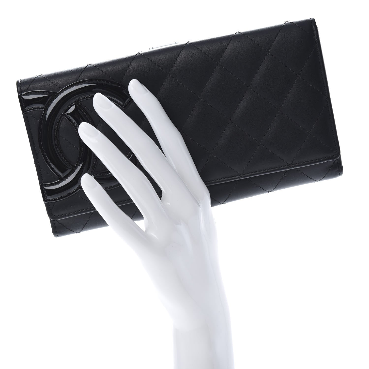 Chanel Calfskin Quilted Cambon Gusset Flap Wallet Black 2 of 10