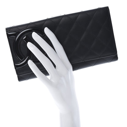 Chanel Calfskin Quilted Cambon Gusset Flap Wallet Black 2 of 10