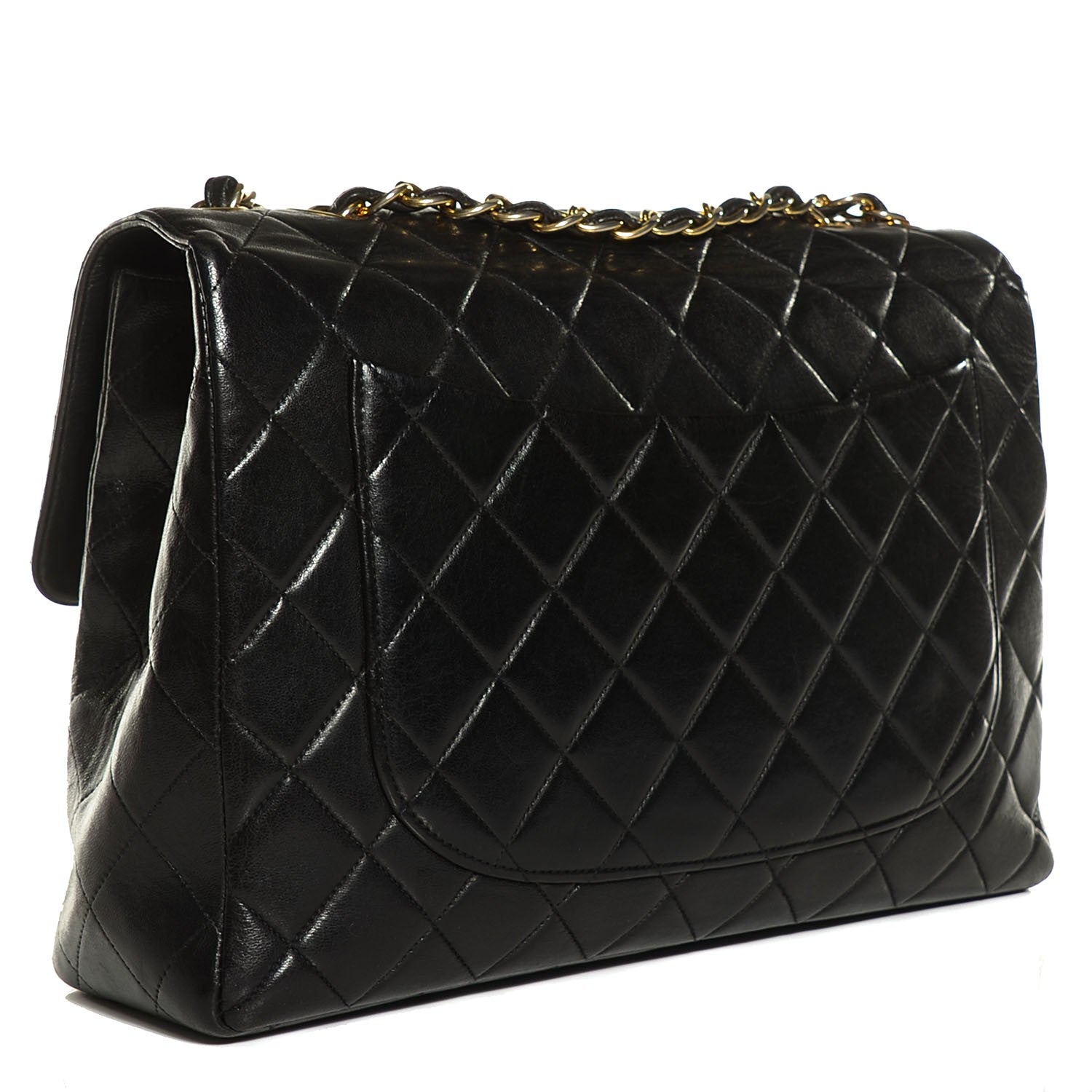 Chanel Lambskin Quilted Jumbo Flap Black 3 of 10