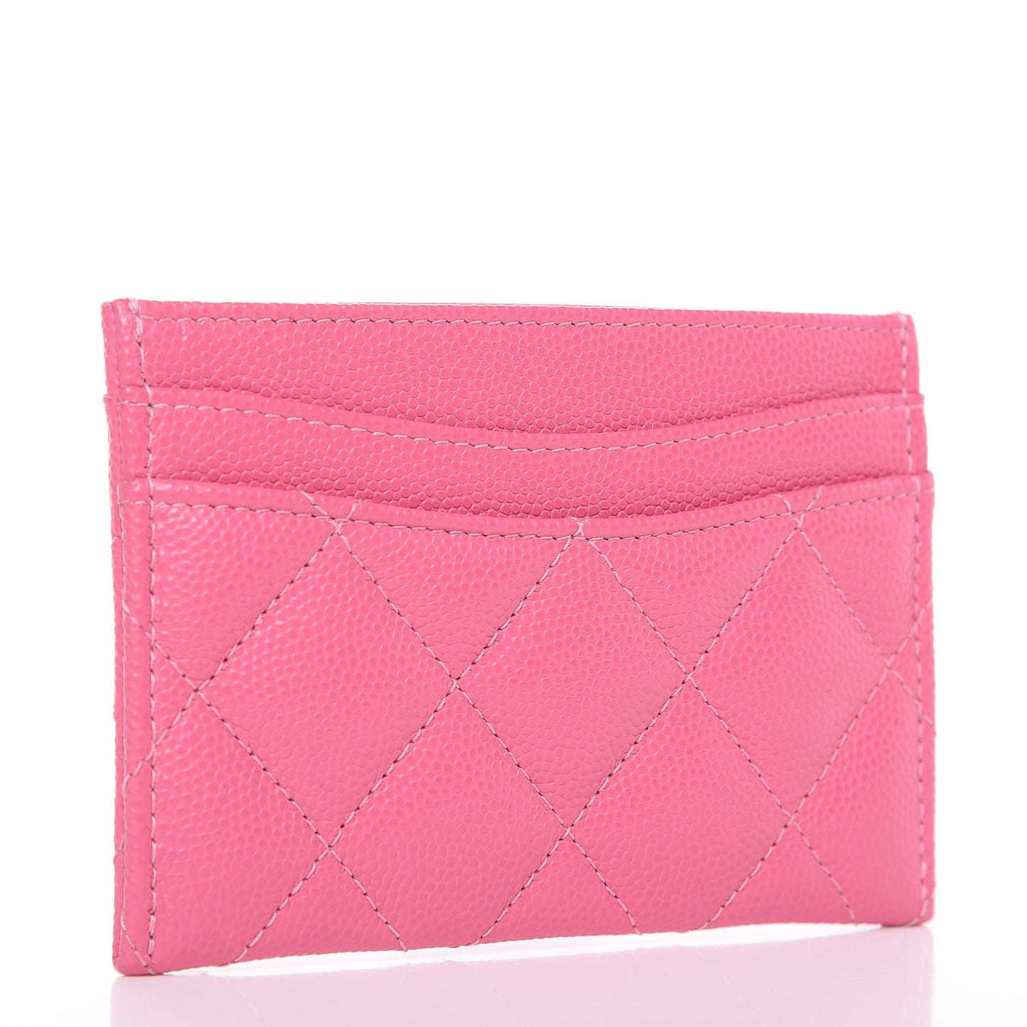 Caviar Quilted Card Holder Pink