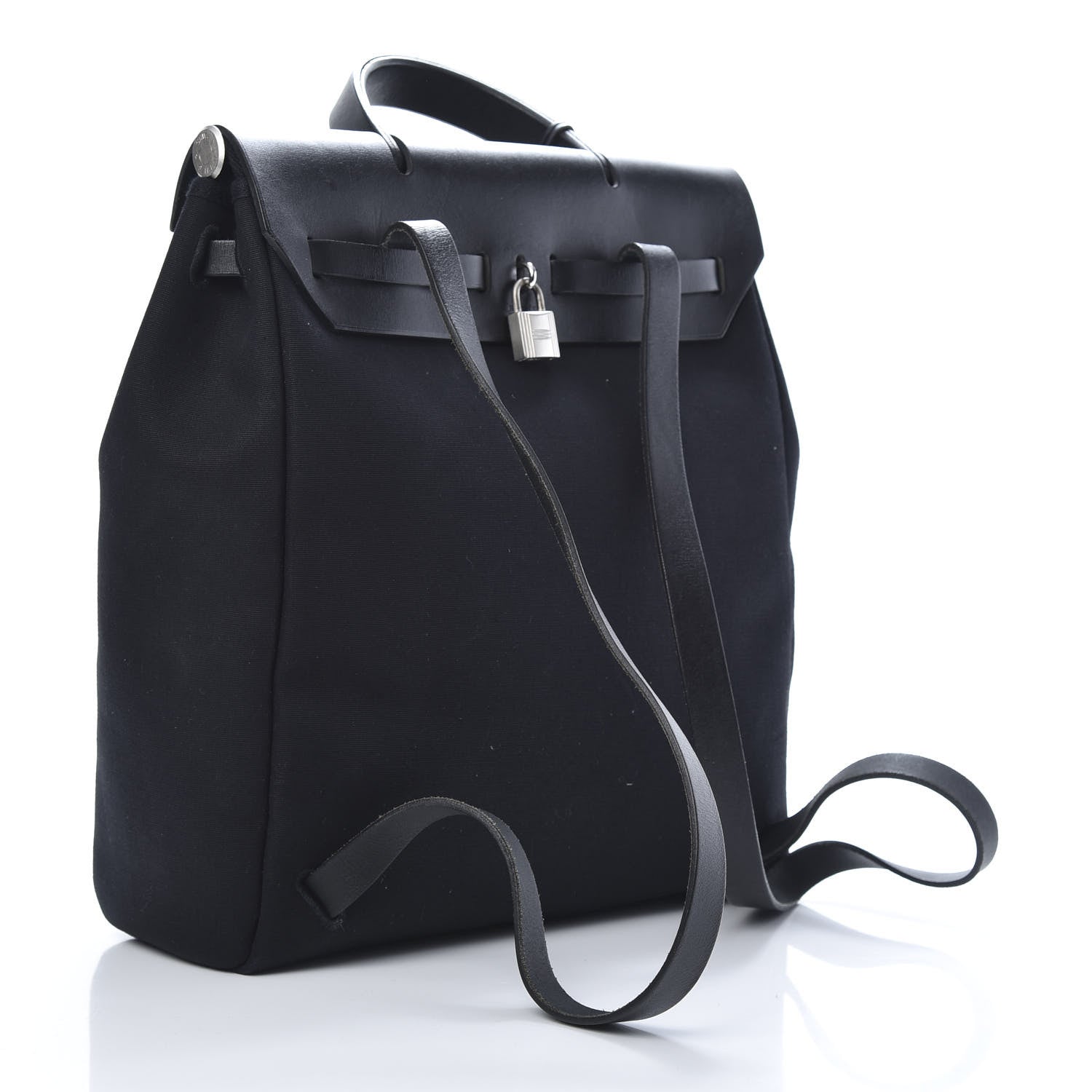 Hermes Toile Vache Calfskin Herbag 30 PM Backpack Black 3 of 15