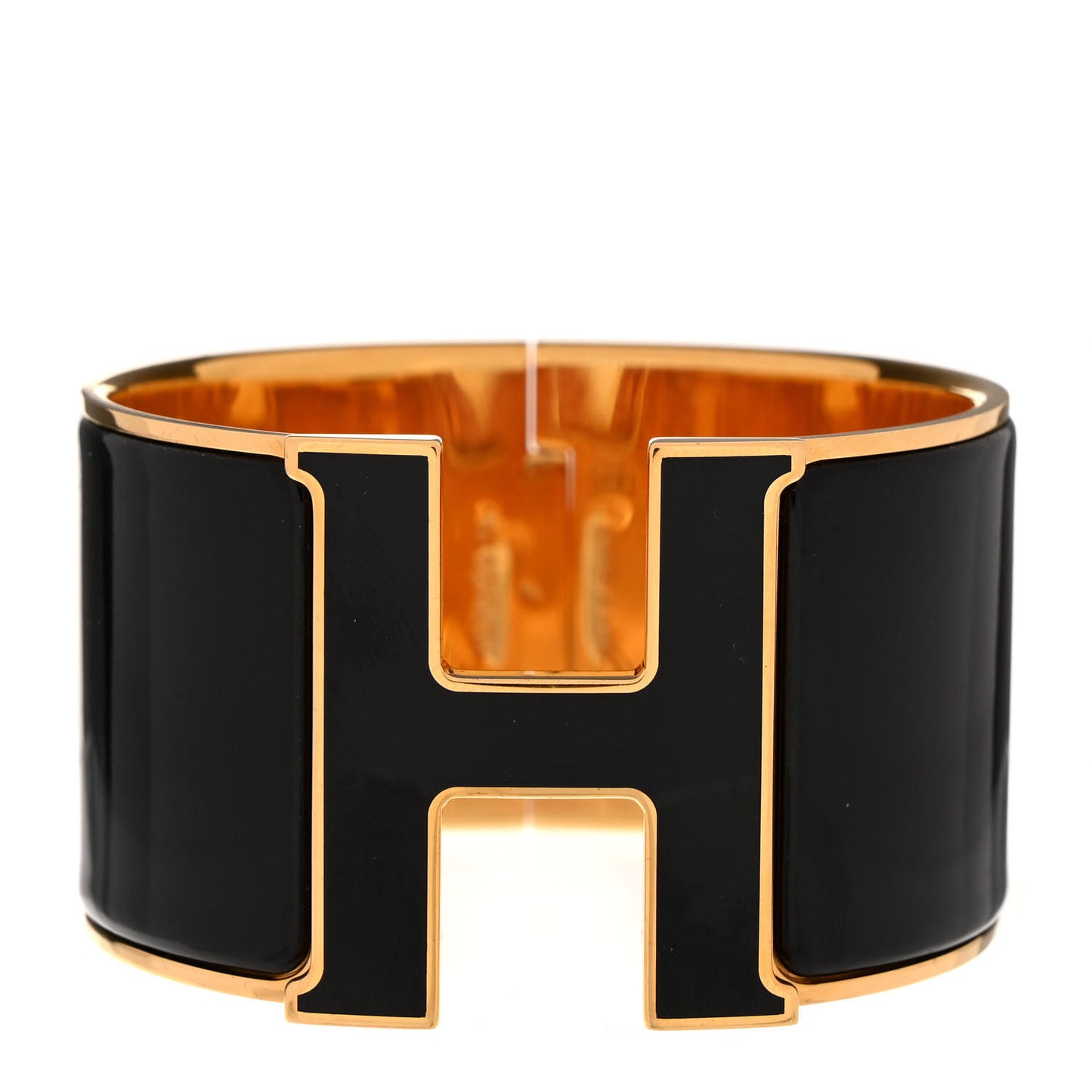 Enamel Extra Wide Clic Clac H Bracelet PM Black