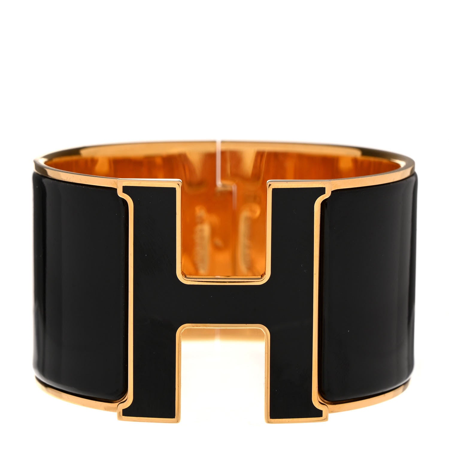 Hermes Enamel Extra Wide Clic Clac H Bracelet PM Black 1 of 5