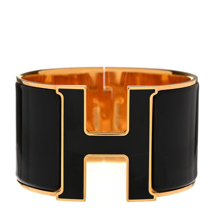 Hermes Enamel Extra Wide Clic Clac H Bracelet PM Black 1 of 5