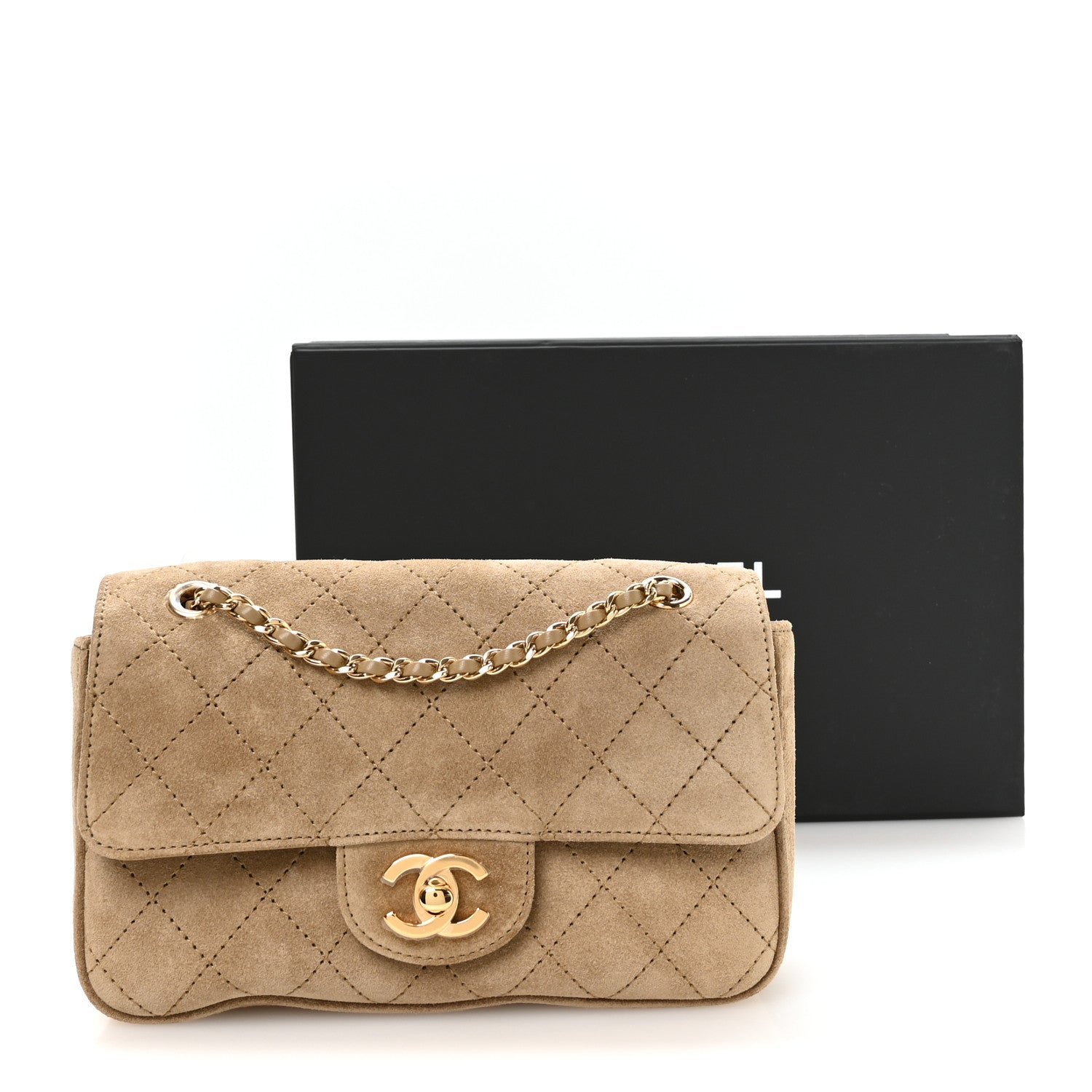 Chanel Suede Calfskin Mini Souplissimo Flap Dark Beige 10 of 10