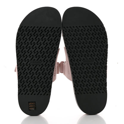 Hermes Suede Goatskin Womens Chypre Sandals 39 Rose Porcelaine 5 of 9
