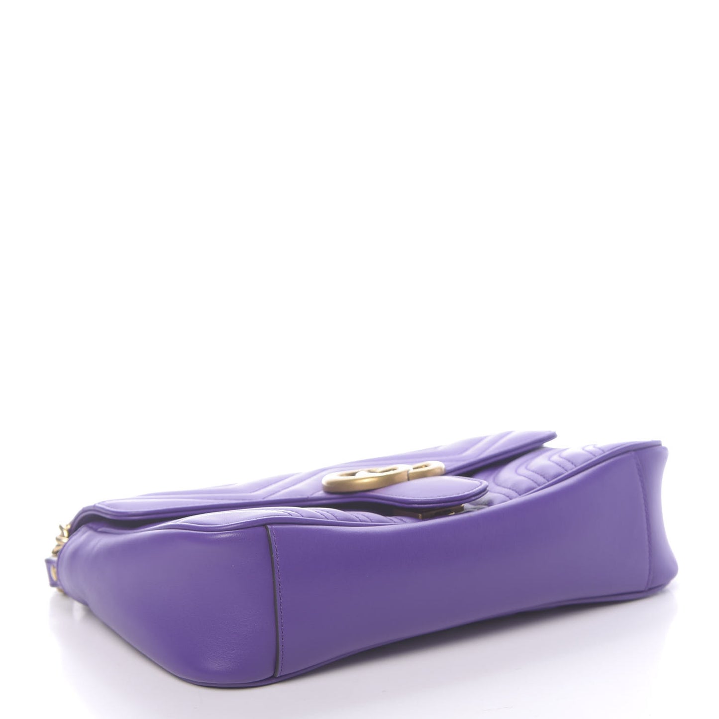 Calfskin Matelasse Small GG Marmont Shoulder Bag Shine Purple