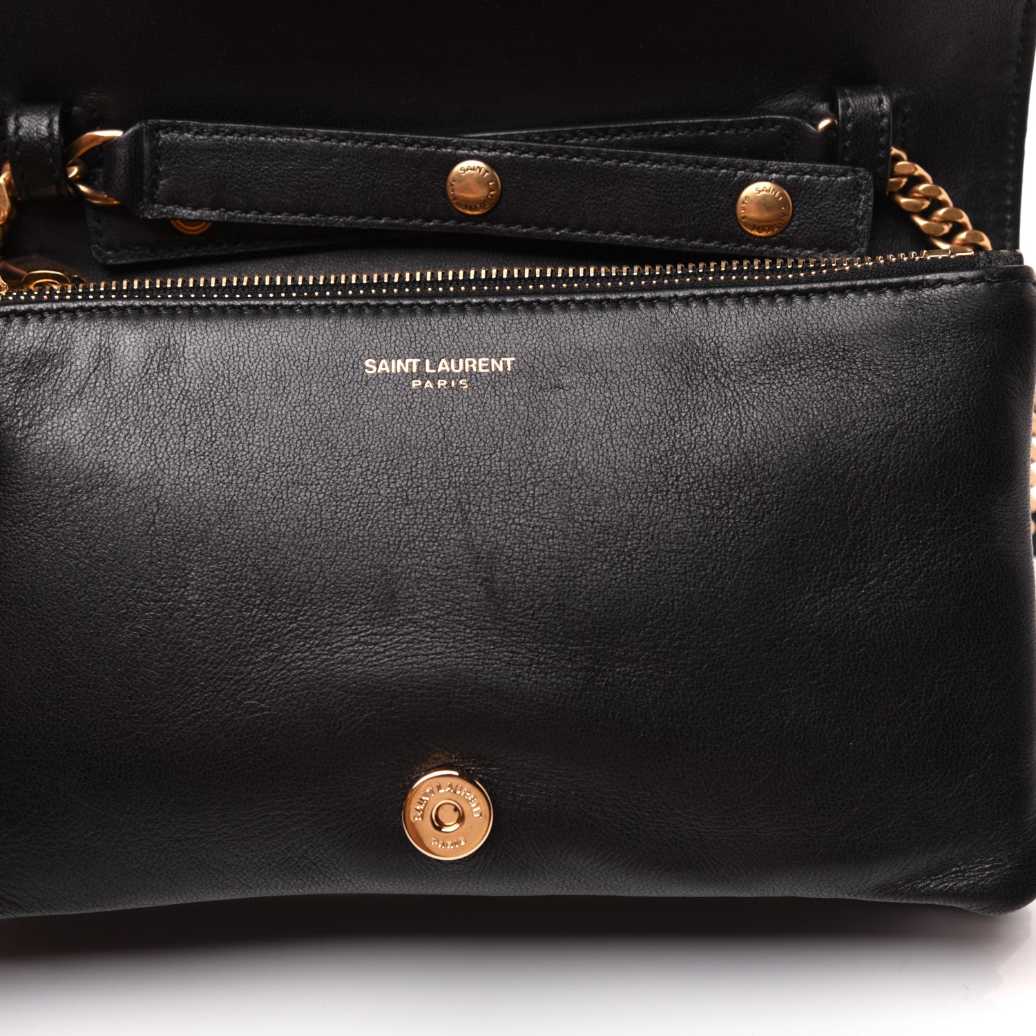 Saint Laurent Lambskin Diamond Quilted Monogram Angie Chain Bag Black 12 of 23