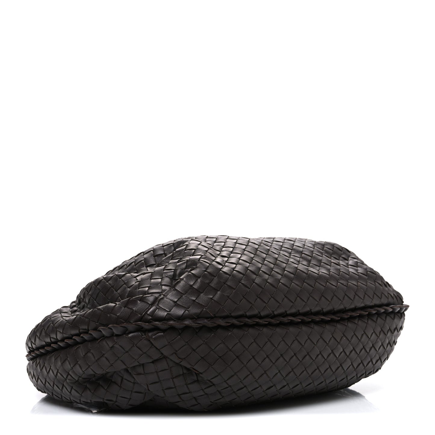 Nappa Intrecciato Medium Belly Veneta Hobo Ebano