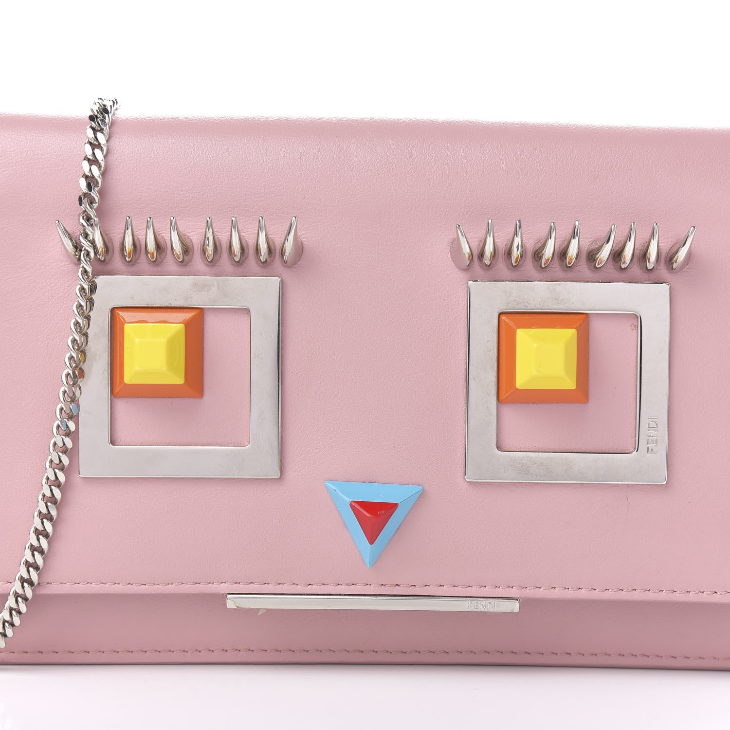 Fendi Vitello Century Hypnoteyes Tube Wallet On Chain Bubblegum 10 of 10