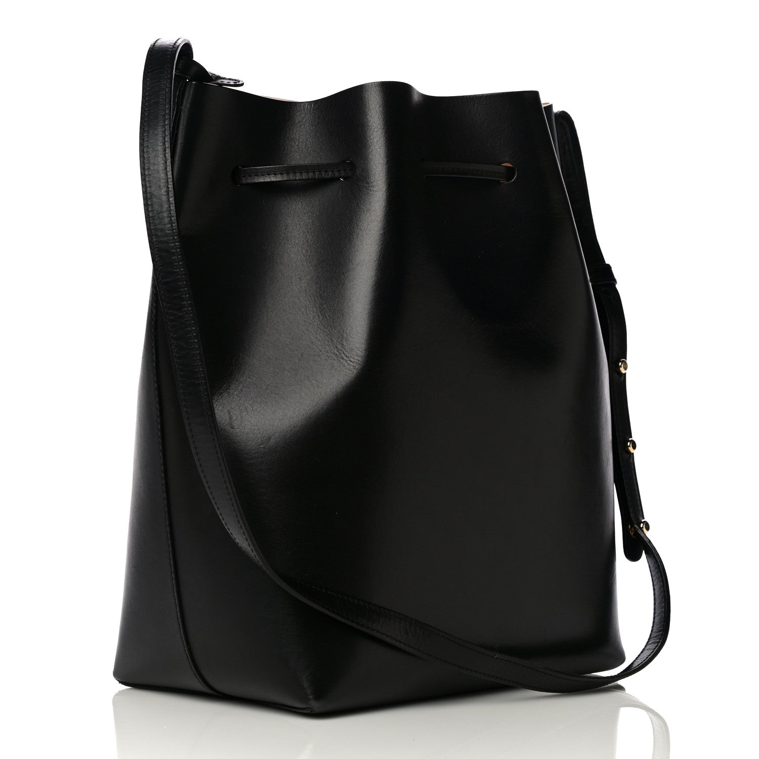 Mansur Gavriel Vegetable Tanned Calfskin Bucket Bag Black Ballerina 2 of 25