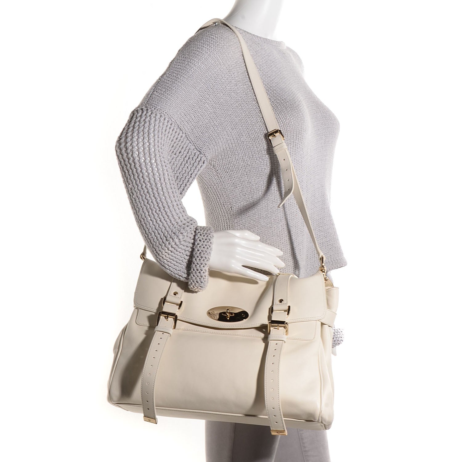 Mulberry Silky Calfskin Oversized Alexa Cream 2 of 14