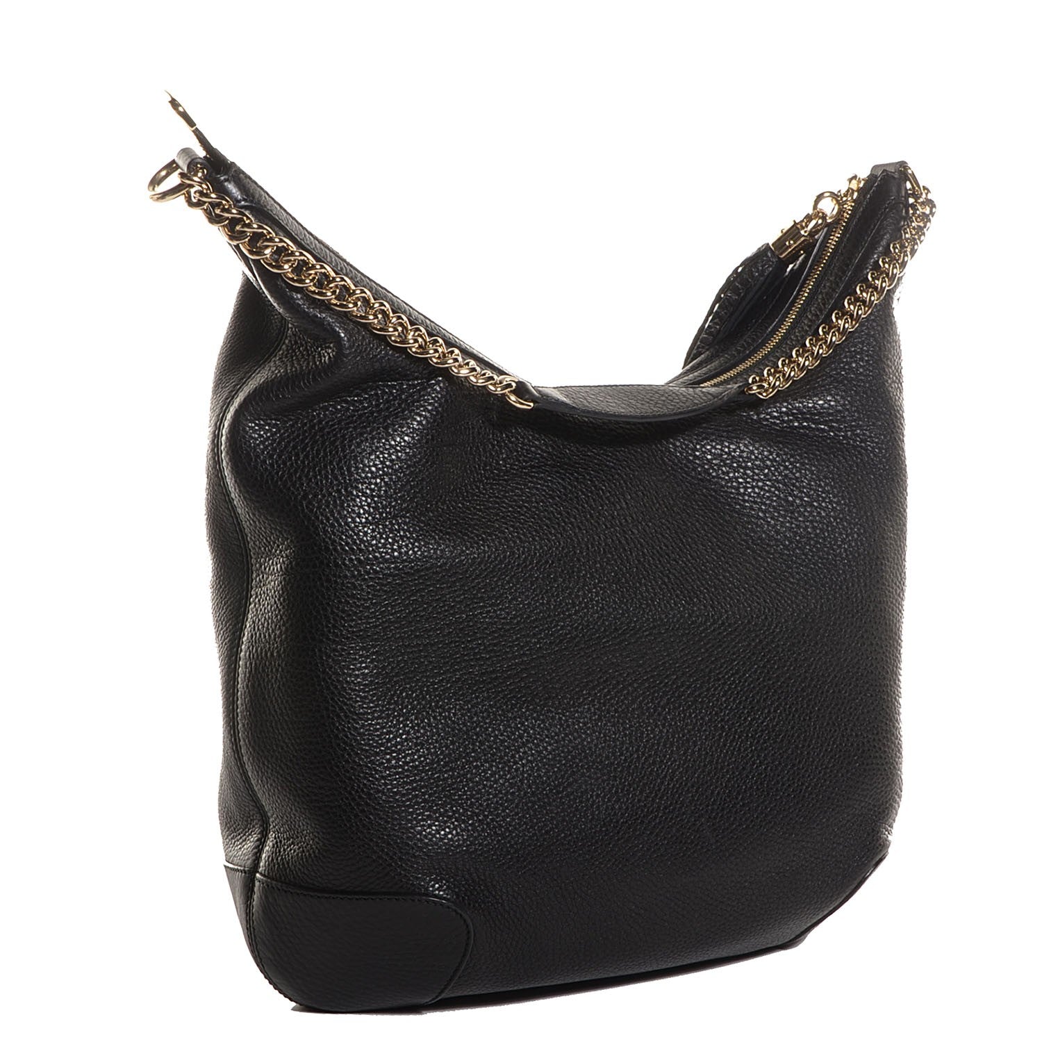 Gucci Pebbled Calfskin Medium Soho Chain Hobo Black 3 of 9